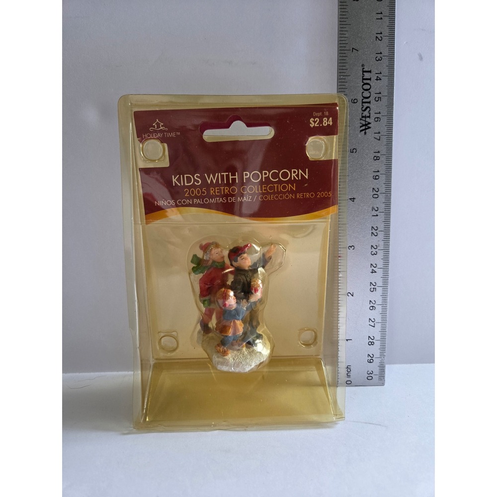 Holiday Time Kids With Popcorn 2005 Retro Collection Village Figurine 667781
